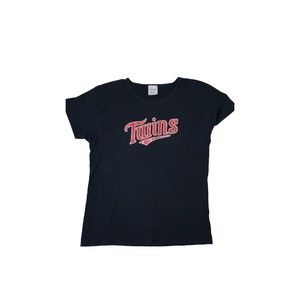 Vintage MN Twins Gaxiani Brand Women's Sz X large T Shirt Glitter Short Sleeve